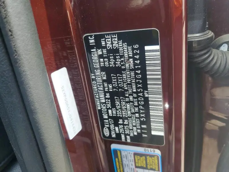 2018 KIA SORENTO LX V6  