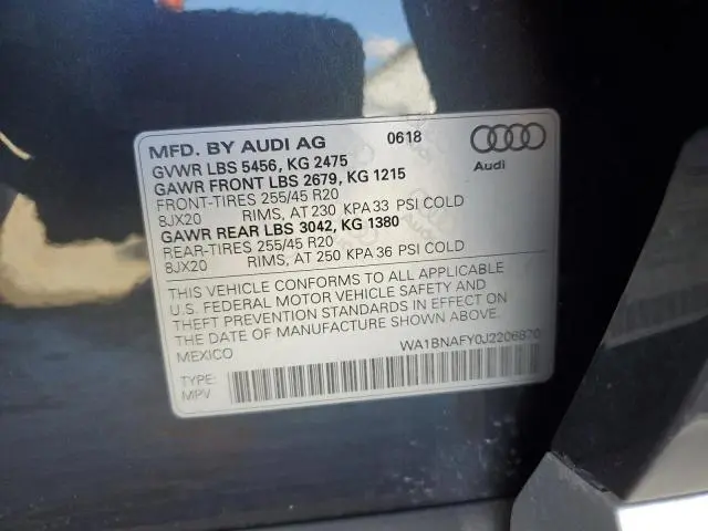2018 AUDI Q5 PREMIUM PLUS  