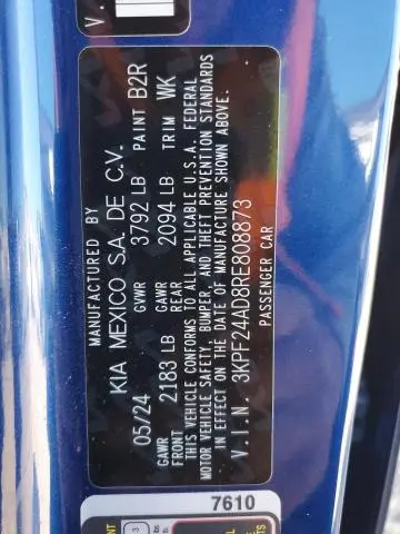 2024 KIA FORTE LXS  