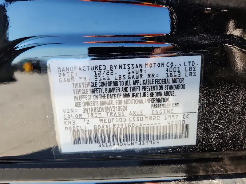 2022 NISSAN SENTRA SR  