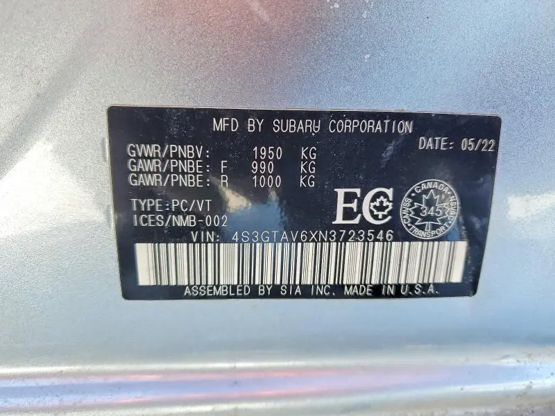 2022 SUBARU IMPREZA PREMIUM  