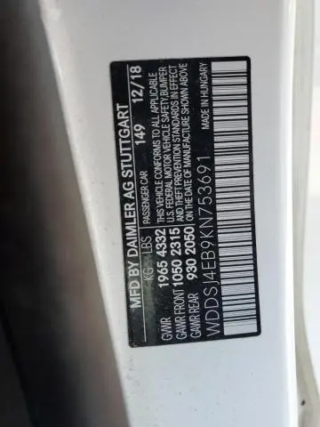 2019 MERCEDES-BENZ CLA 250  