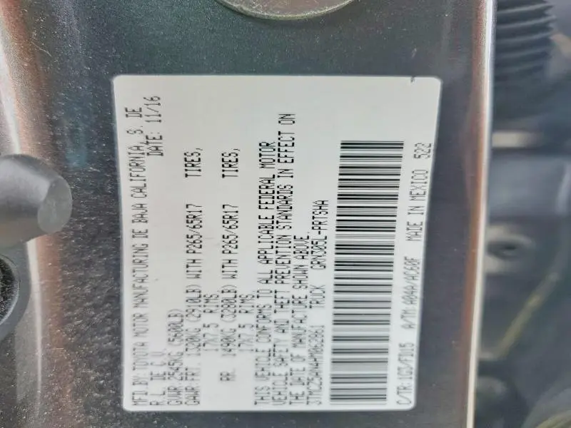 2017 TOYOTA TACOMA TRD SPORT  