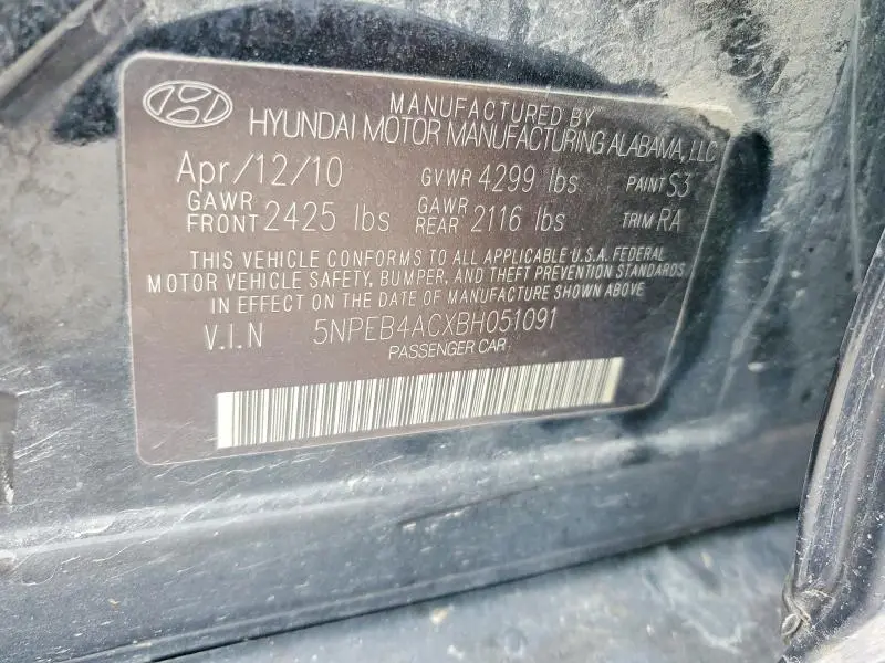 2011 HYUNDAI SONATA GLS  