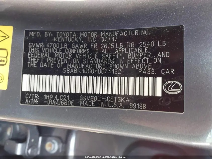 2017 LEXUS ES 350  