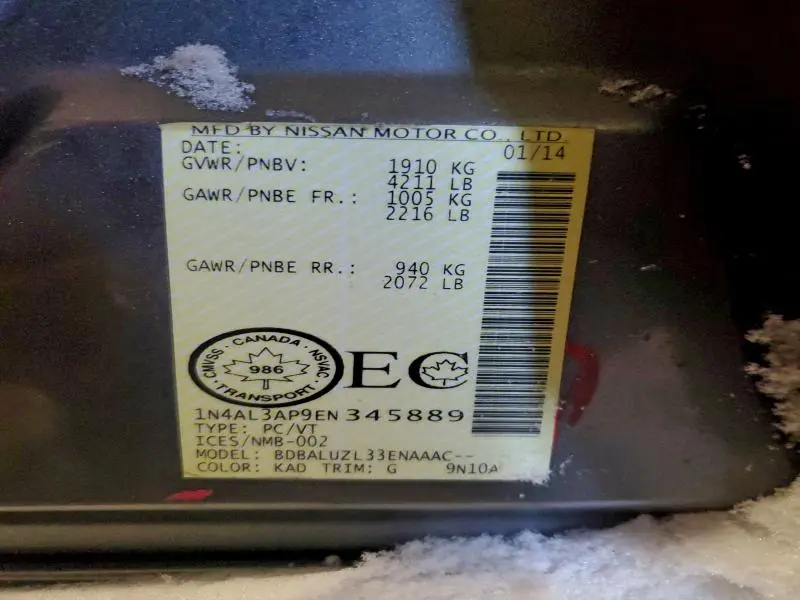 2014 NISSAN ALTIMA 2.5  