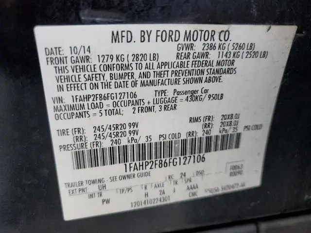 2015 FORD TAURUS LIMITED  