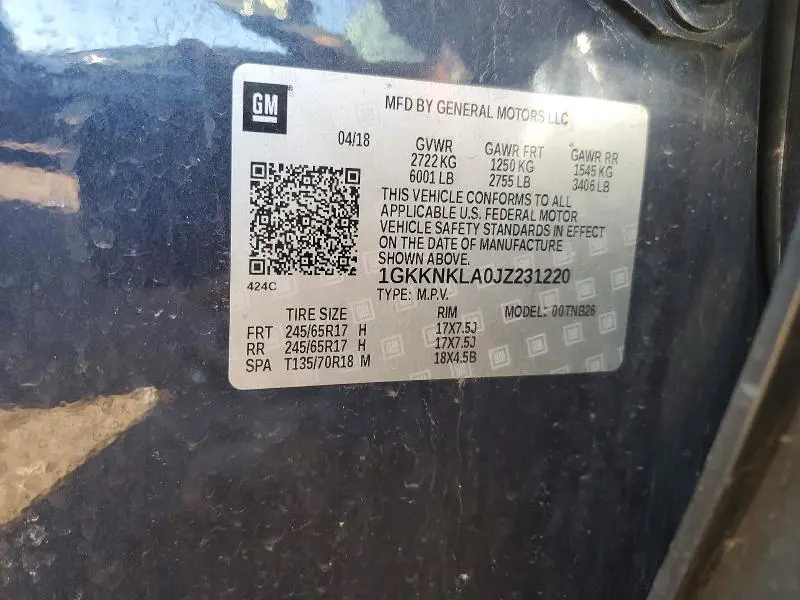 2018 GMC ACADIA SLE  