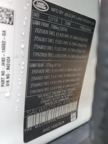 2019 LAND ROVER RANGE ROVER SPORT SUPERCHARGED DYNAMIC  