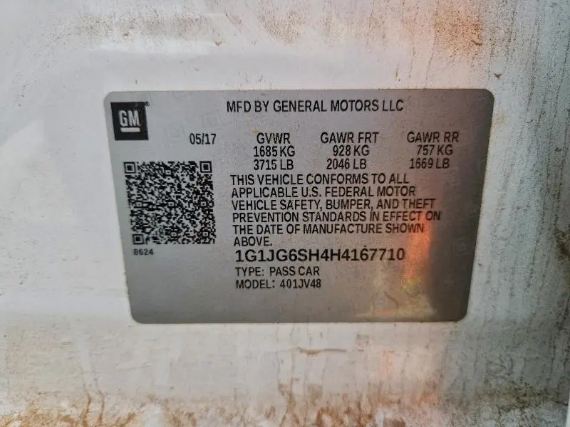 2017 CHEVROLET SONIC   