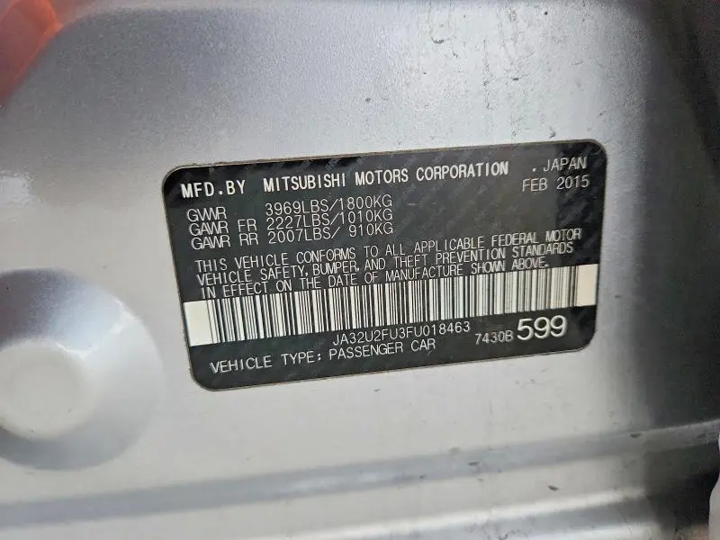2015 MITSUBISHI LANCER ES  
