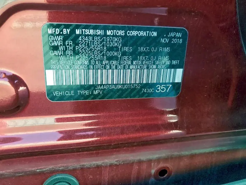 2019 MITSUBISHI OUTLANDER SPORT ES  