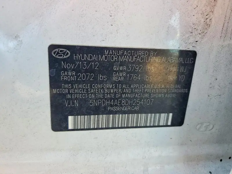 2013 HYUNDAI ELANTRA GLS  