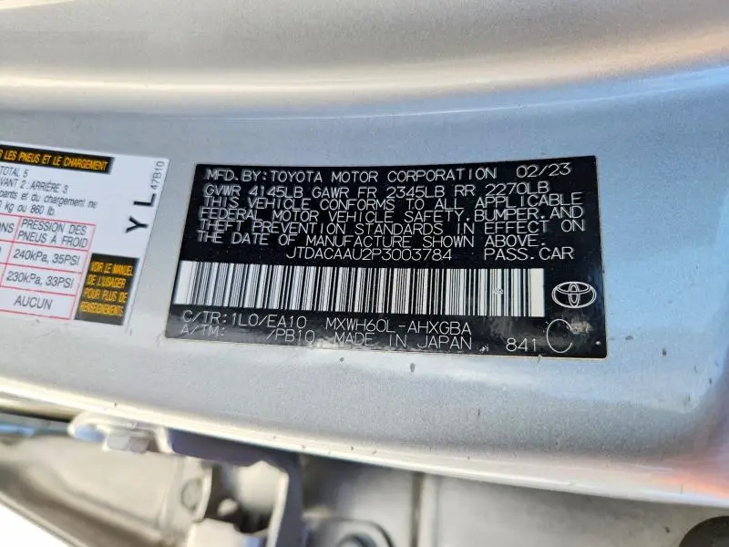 2023 TOYOTA PRIUS XLE  