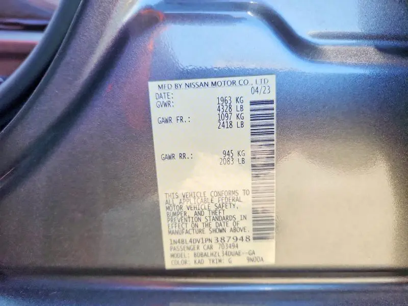 2023 NISSAN ALTIMA SV  