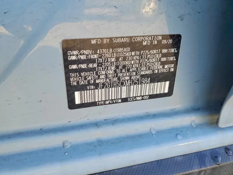 2021 SUBARU CROSSTREK SPORT  