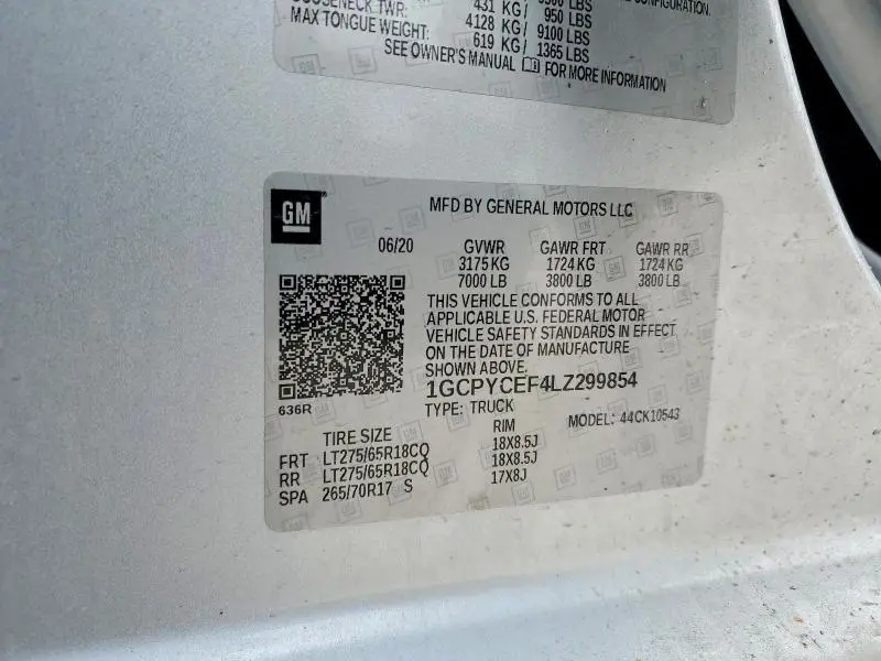 2020 CHEVROLET SILVERADO K1500 TRAIL BOSS CUSTOM  