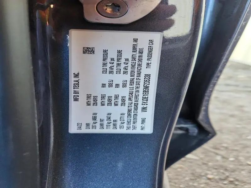 2022 TESLA MODEL 3   