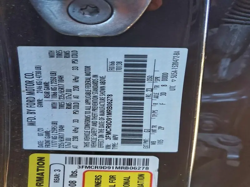 2021 FORD BRONCO SPORT BADLANDS  