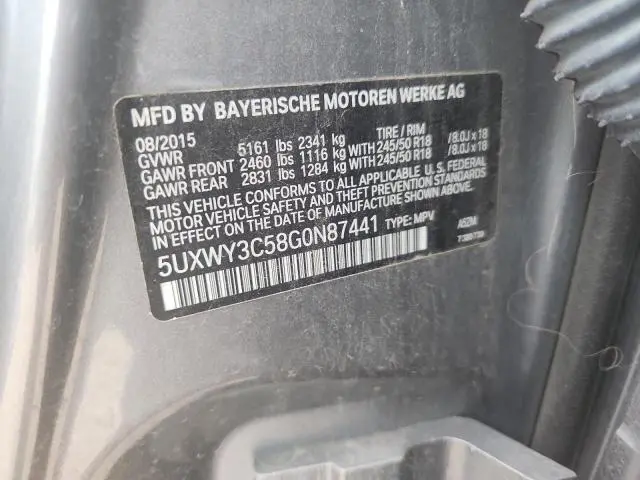 2016 BMW X3 XDRIVE28D  