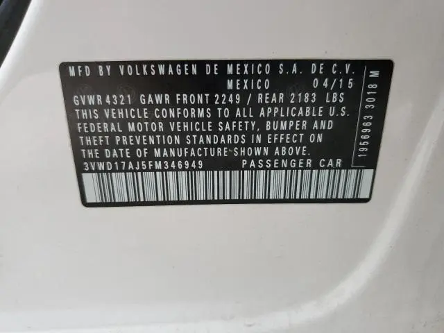 2015 VOLKSWAGEN JETTA SE  
