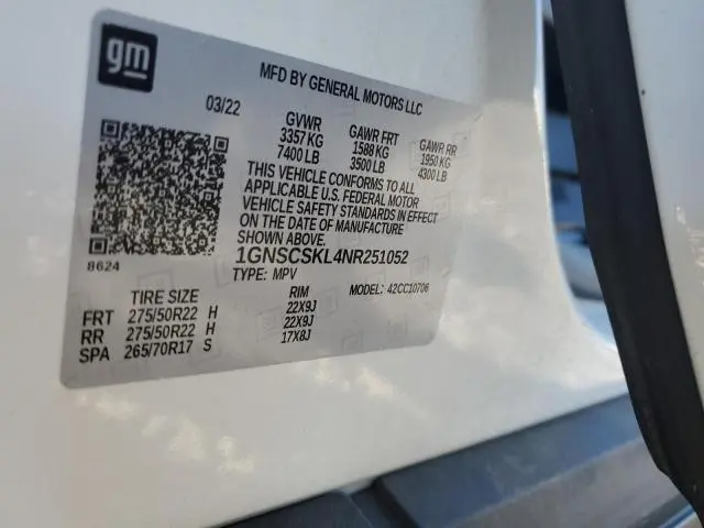 2022 CHEVROLET TAHOE C1500 PREMIER  