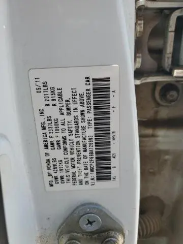 2011 HONDA ACCORD SE  