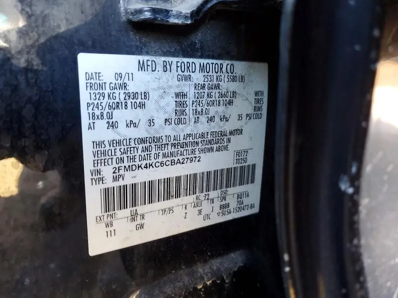 2012 FORD EDGE LIMITED  