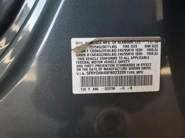 2015 ACURA MDX TECHNOLOGY  