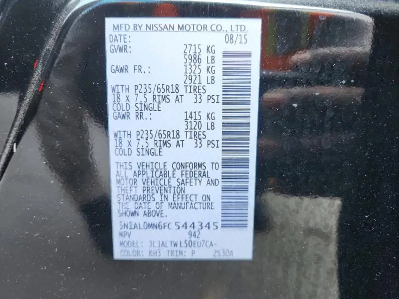 2015 INFINITI QX60 BASE  
