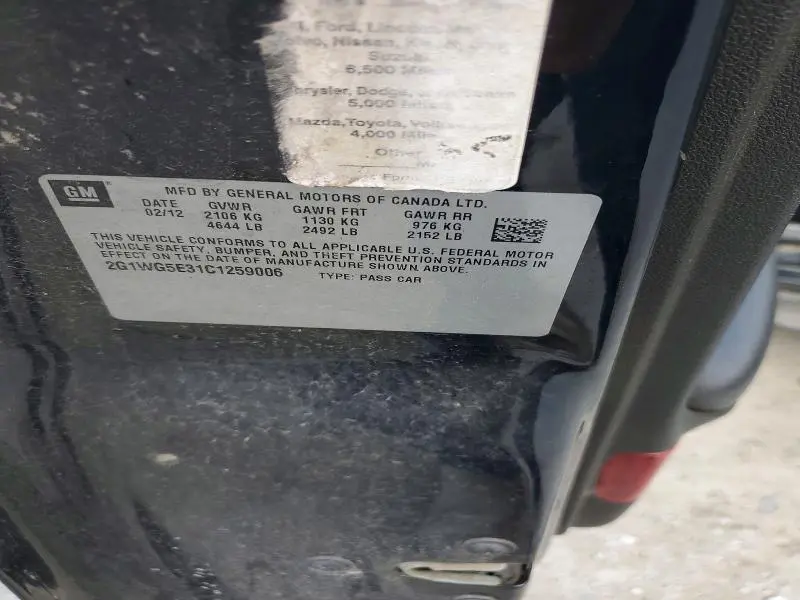 2012 CHEVROLET IMPALA LT  