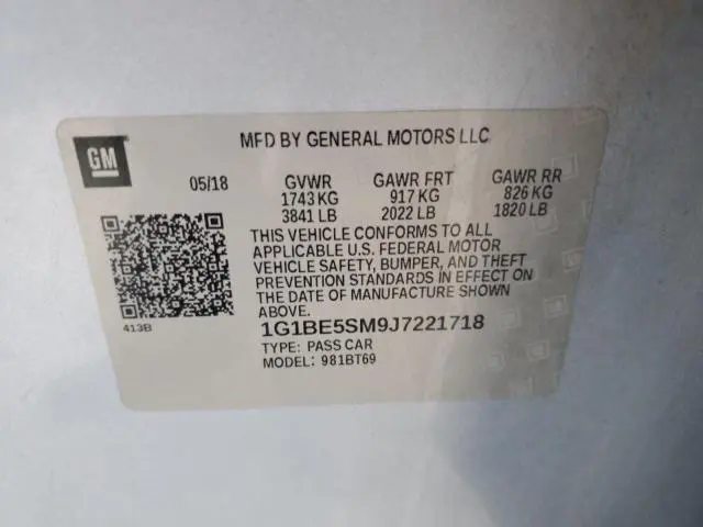 2018 CHEVROLET CRUZE LT  