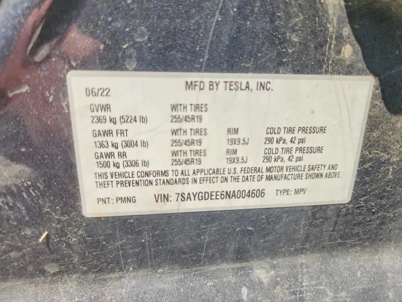 2022 TESLA MODEL Y   