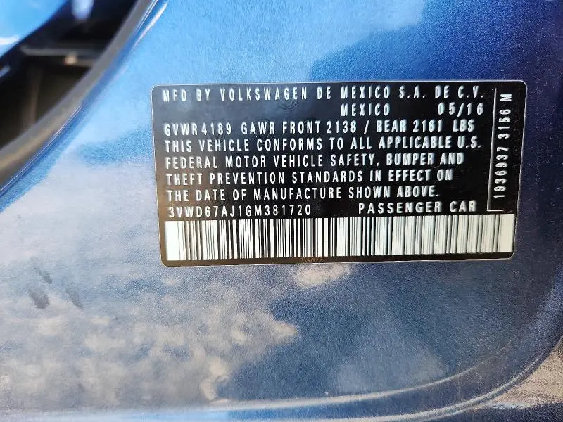 2016 VOLKSWAGEN JETTA SE  