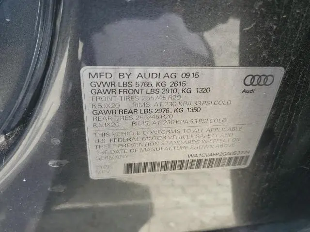 2016 AUDI Q5 TDI PREMIUM PLUS
