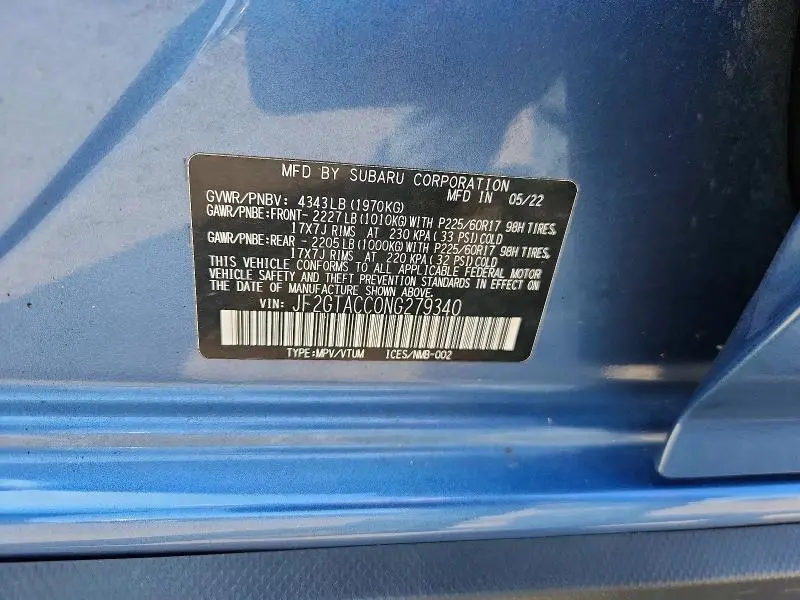 2022 SUBARU CROSSTREK PREMIUM  