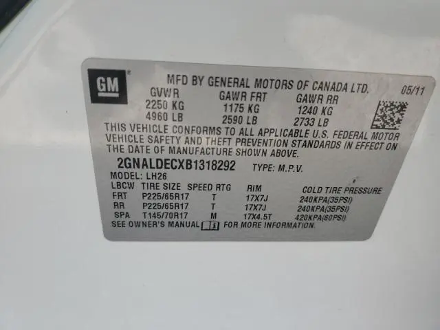 2011 CHEVROLET EQUINOX LT  