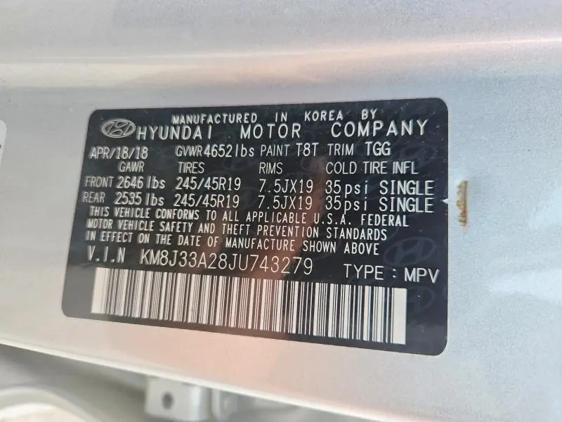 2018 HYUNDAI TUCSON VALUE  