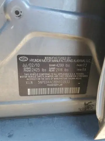 2011 HYUNDAI SONATA GLS  