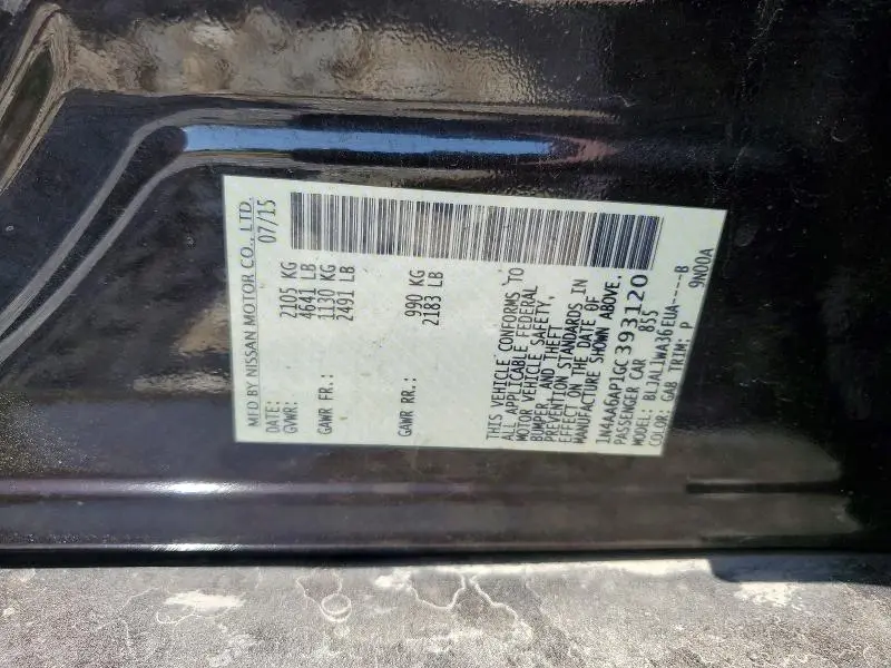 2016 NISSAN MAXIMA 3.5 SR  