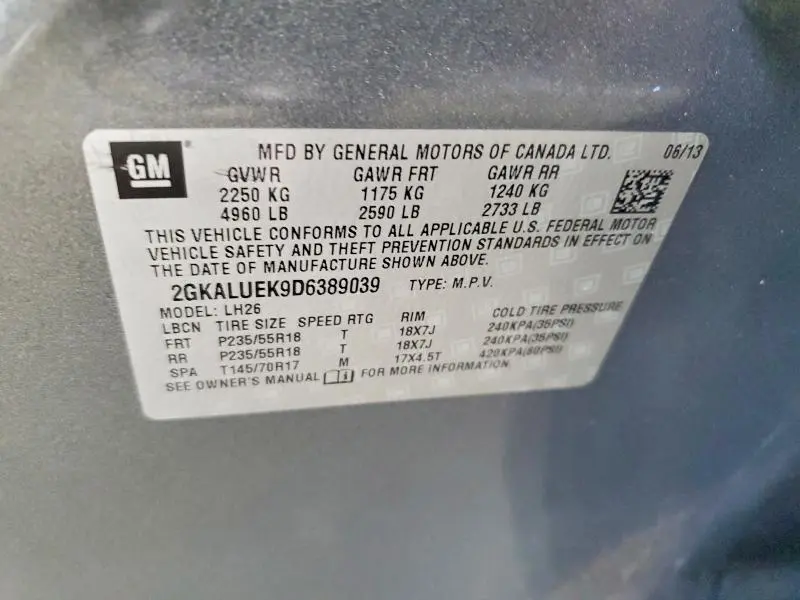 2013 GMC TERRAIN SLT  