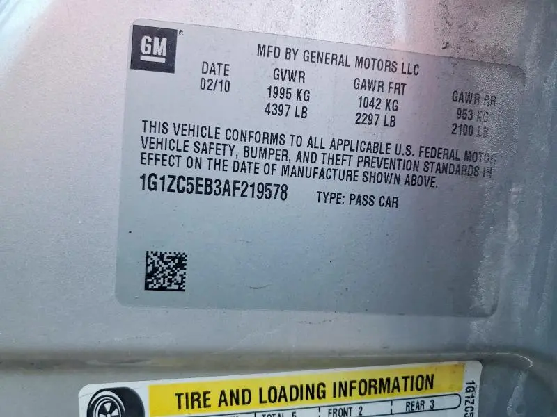 2010 CHEVROLET MALIBU 1LT  