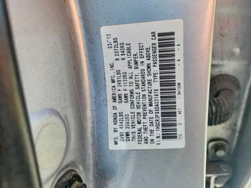 2013 HONDA ACCORD TOURING  