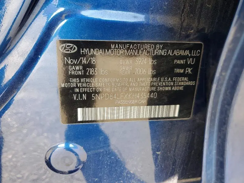 2019 HYUNDAI ELANTRA SEL  
