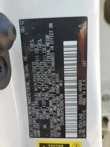 2012 TOYOTA HIGHLANDER LIMITED  