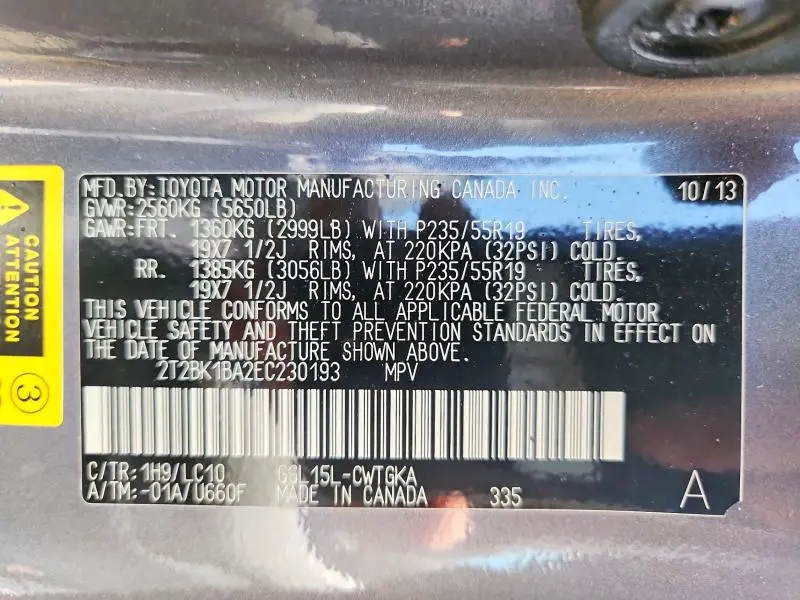 2014 LEXUS RX 350 BASE  
