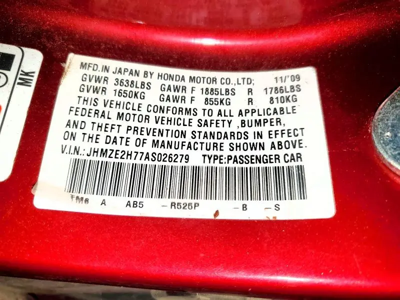 2010 HONDA INSIGHT EX  