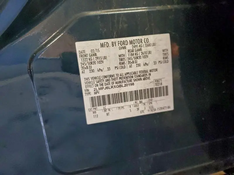 2016 LINCOLN MKX RESERVE  