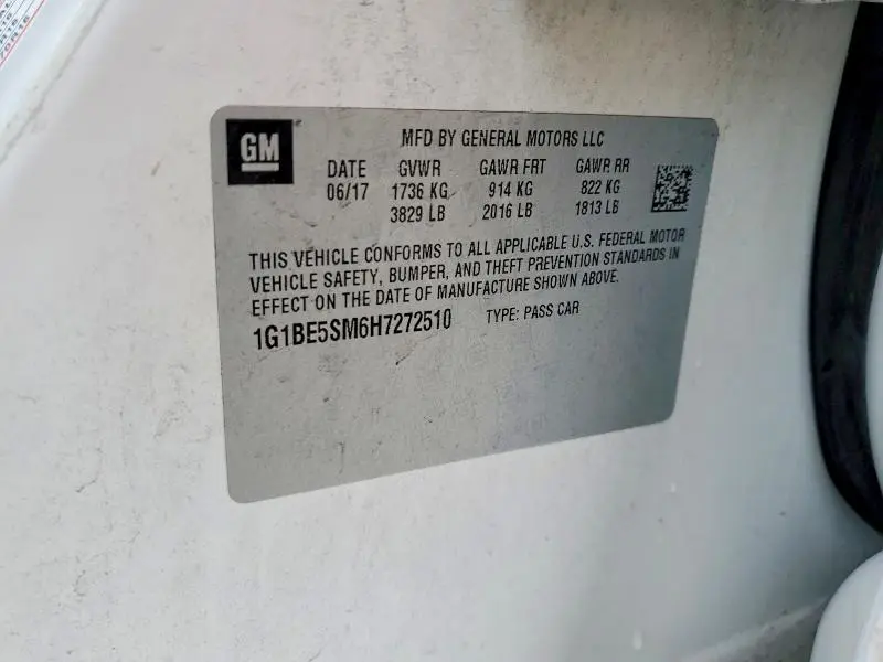 2017 CHEVROLET CRUZE LT  