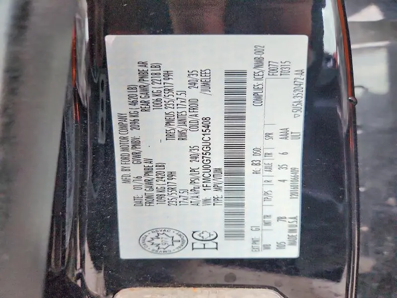2016 FORD ESCAPE SE  